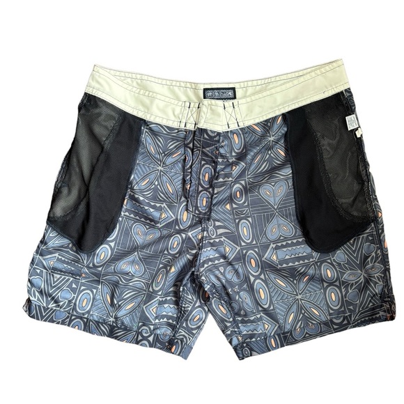 Reyn Spooner Hawaiian Swim Board Shorts Geometric Print Size 38 - Picture 12 of 14